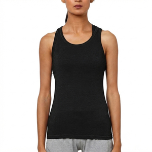 Women's High Quality Custom <b>Knitted</b> O-Neck Silk Screen Printed Long Sleeveless <b>Tank</b> <b>Top</b> Breathable Cotton Polyester Quick Dry - Product Image 4