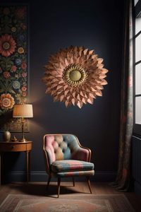 Metal Designer <b>Flower</b> <b>Wall</b> Decor Elegant Floral <b>Wall</b> Art for Living Room Bedroom Office Home Decoration - Product Image 3