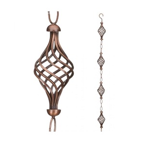 Cadena de lluvia de aluminio con acabado antiguo para decoración de jardín, cadena de lluvia de 8,5 pies con acabado de Metal para decoración de exteriores - Product Image 5