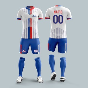 Uniforme de football respirant pour adulte, coupe classique, unisexe, 100% polyester, manches courtes, logo sur le devant, séchage rapide, service OEM - Product Image 5