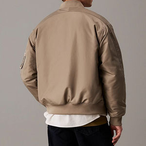 New Fast Shipments Winter Casual Men's One-Piece Eco-Friendly Breathable Reversible <b>Fleece</b>-<b>Lined</b> Bomber <b>Jacket</b> Customized - Product Image 2