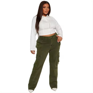 Jeans pour femmes taille haute longueur cheville en denim extensible, personnalisables, effet push-up et sculptant, vente en gros - Product Image 1