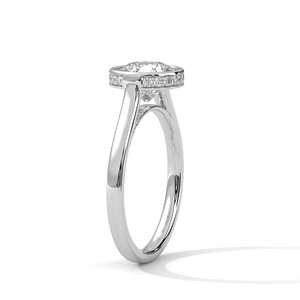 Lab Grown Diamond <b>Ring</b> Round Brilliant Bezel <b>Set</b> Gold Wedding Engagement <b>Ring</b> for Women - Product Image 2