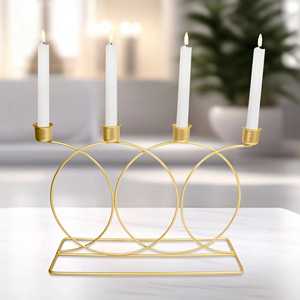 Elegante Candelabro Dorado de 4 Brazos, Perfecto para Decoración de Fiestas, Disponible en Diferentes Tamaños - Product Image 5