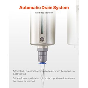 Filtro Regolatore Industriale per Compressore d'Aria 1/2'' NPT a 3 Stadi, Sistema di Essiccazione Aria 5m 0.3m 0.1m, Filtri Micron Ottimizzati - Product Image 4
