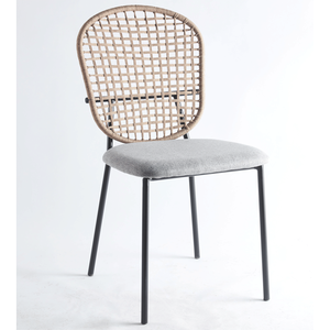 Ensemble de 4 chaises de salle à manger Sennit noires et grises pour le café et la maison - Product Image 4
