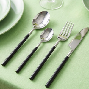 Cuchara, Tenedor y Cuchillo de Acero Inoxidable con Recubrimiento de Polvo Negro, Duraderos, Resistentes al Óxido, Aptos para Lavavajillas, Color Plateado, para Restaurante - Product Image 5