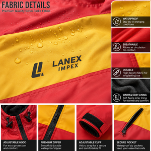 Parka de Natación de Alta Calidad con la Bandera de España |   Chaqueta Impermeable con Capucha Personalizada con Forro Polar Sherpa para Natación, Surf y Buceo en Invierno - Product Image 5