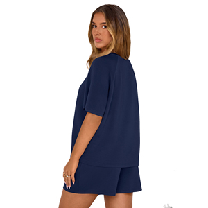 Conjunto de Camiseta y Pantalones Cortos para Mujer, con Logotipo Personalizado, Dos Piezas, Ropa Deportiva Informal, para Gimnasio, Fitness, Running, Ropa de Calle de Verano - Product Image 5