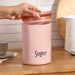 Récipient à sucre rond en plastique rose, design hermétique, style minimaliste, capacité de 6 à 10 L pour le rangement en cuisine - Product Image 6