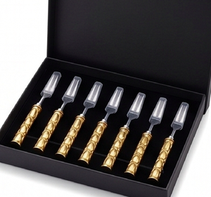 Elegant Gold Textured Handle Flatware Set With <b>Mirror</b> Polish Fork Dishwasher Safe For Wedding Dining Essentials - Product Image 6