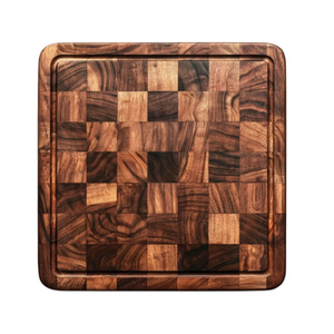 Planche à découper carrée en bois d'acacia de qualité supérieure, plateau de service et de découpe pour la cuisine, prix abordable - Product Image 1