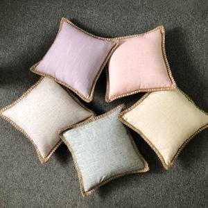 Funda de Cojín de Yute Sostenible Hecha a Mano, Decorativa para Sala de Estar u Hotel - Product Image 4