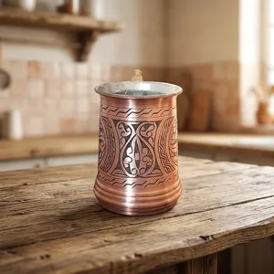 Handmade Copper <b>Mug</b> with Engraved Floral Design Vintage Copper Tankard Drinking Cup Rustic Metal <b>Beer</b> <b>Mug</b> with Handle - Product Image 6