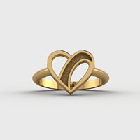 Handgefertigter Echter 925 Sterling Silber 22k/18k Vergoldeter 13mm Herzförmiger Blanko-Ringfassung mit Harzfüllung Schmuck