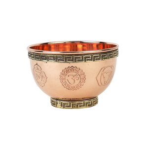 Cuenco de Cobre de Siete Chakras Pequeño para Incienso y Meditación, Usos Múltiples, de Proveedores Indios - Product Image 1