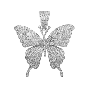 Colgante de mariposa hecho a mano con diamantes de moissanita en plata de ley 925, estilo hip hop, para uso unisex. - Product Image 5