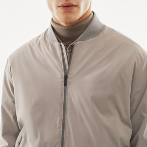 Lightweight <b>Polyester</b> Bomber Jacket for Men OEM Custom Logo Stand Collar Winter Jacket with Zip Design Bomber Jacket men - Product Image 4