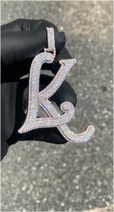 Directo de Fábrica, Colgante de Letra A con Incrustaciones de Moissanita VVS GRA Bling, Plata de Ley 925, Pasa Prueba de Diamante, para Hombre, Fiesta, Estilo Hip Hop - Product Image 4