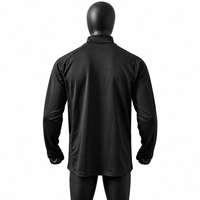 Veste en molleton à col zippé pour homme, noire, coupe classique, couleur unie, respirante, en polyester tricoté, vêtement décontracté d'automne