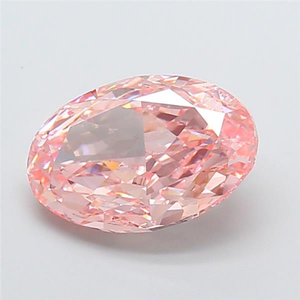 Diamant synthétique cultivé en laboratoire, diamant de qualité supérieure cultivé en laboratoire, rose vif fantaisie, taille ovale, 7,03 carats, VS2 - Product Image 3