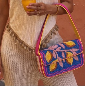 Bolso de hombro con cuentas de estilo arquitectura griega para mujer, de diseñador, de noche, de moda, de lona bordada, tipo clutch, bandolera y tote - Product Image 6