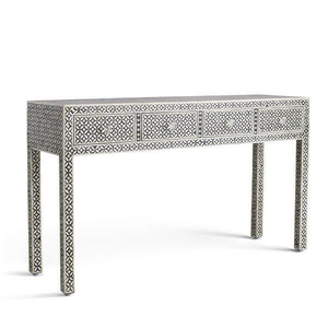 Mesa Consola Moderna de 3 Cajones con Patrón de Peces e Incrustaciones de Hueso, Decoración de Lujo para el Hogar, Hotel, Villa, Almacenamiento para Habitaciones - Product Image 5