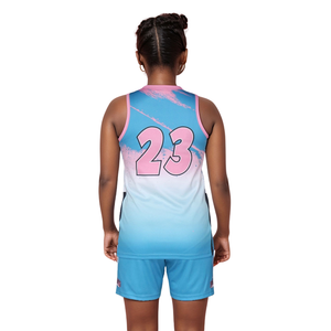 Uniforme de Baloncesto Personalizado al por Mayor para Mujer, Sublimado por Completo, Transpirable, de Malla, de Secado Rápido, Camiseta y Pantalones Cortos Deportivos - Product Image 3