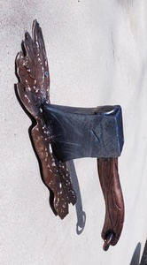 Poignée de porte en fer forgé peinte résistante à la rouille, en forme de marteau, style traditionnel, facile à installer - Product Image 3