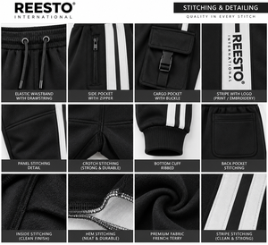 OEM <b>men's</b> <b>cargo</b> sweatpants supplier <b>men's</b> streetwear <b>cargo</b> <b>joggers</b> with side stripes custom <b>men's</b> athletic sweatpants - Product Image 4