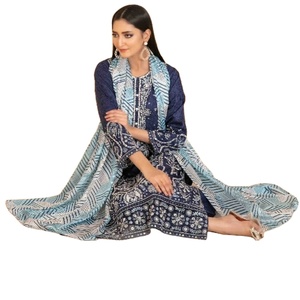 ชุดเดรสคอสจากปากีสถานอินเดียดั้งเดิมของ Tawakkal ชุดเดรสคาเมซคูตาทำจากผ้าวิสคอสจากเส้นใยวิส - Product Image 1