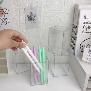 2025 Attractive Modern Eco-friendly Stylish Clear Acrylic <b>Pen</b> Holders Desktop Pencil Cups for Office Desk Accessories - Product Image 1