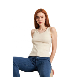 <b>Low</b> Price High Quality Womens Cotton Tank <b>Top</b> Solid Color Lightweight Sleeveless Shirt With Custom Design Available in all Size - Product Image 6