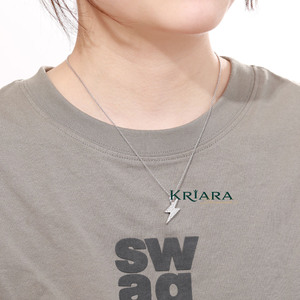 Colgante de Rayo de Plata 925 con Moissanita Redonda, Estilo Hiphop, Amuleto Unisex - Product Image 4