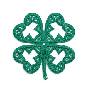 Dentelle fantaisie géométrique guipure vert émeraude 10 mm, écologique, personnalisable, OEM disponible, emballage de 20 mètres, pour bandeaux et poupées - Product Image 5