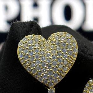 Collar con Colgante de Corazón Hip Hop Personalizado, Plata de Ley 925, Moissanita VVS, Chapado en Oro Rosa, Letra en Letras Mayúsculas - Product Image 5
