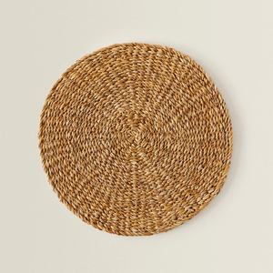 Natural Straw Charger <b>Plates</b> Plain Braided Seagrass Placemat Woven Table <b>Mat</b> Luxury Eco Friendly Coaster Tableware Wholesale - Product Image 1