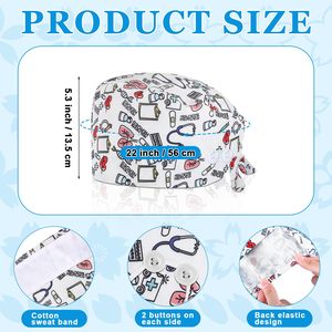 New Design Knitted Cotton Medical Scrub Caps Adjustable Elastic OEM Custom Logo Reusable Unisex Hospital Quick Dry Breathable - Product Image 5