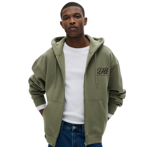 Sweat-shirt à capuche zippé personnalisé coupe ample en polaire douce, coupe décontractée, production OEM ODM pour usine de vêtements - Product Image 1