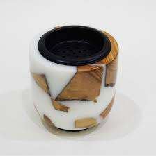 Unique Rustic Solid Wood Clear Resin <b>Oud</b> Burner <b>Bakhoor</b> Stand Hand-made High Quality Elegant Room Fragrance - Product Image 4