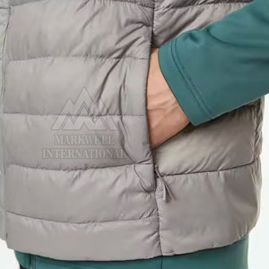 Gilet matelassé léger et personnalisé pour homme, décontracté, respirant, écologique, à séchage rapide, sans manches, chaud, pliable, avec fermeture éclair - Product Image 6