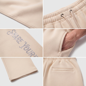 Custom Rhinestone Printed Sweatpants <b>Men</b> Elastic Waist Casual Fleece Pants Printed Relaxed Fit Autumn Wear Cotton Fleece <b>Trouser</b> - Product Image 6