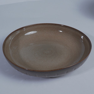 Tazón de Cerámica Color Caqui Mate, Plato Redondo Esmaltado para Servir, Plato de Porcelana con Borde Repujado para Hogar, Restaurante, Hotel - Product Image 3