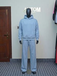 Ensemble de survêtement décontracté à capuche pour homme, pantalon de jogging et sweat-shirt respirant, uni et épais, personnalisable - Product Image 2