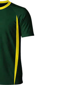 Maillot de football américain personnalisé vert foncé et jaune avec short, respirant, imprimé en sérigraphie, en polyester, pour entraînement et matchs, tenue d'équipe - Product Image 3