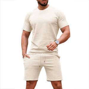 Ensemble T-shirt et short pour homme OEM ODM, vêtements de sport, tenue d'entraînement de gym, respirant, léger, tenue d'été, en gros - Product Image 5