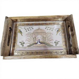 High Quality Premium Luxury Handcrafted Wooden <b>Tray</b> Industrial Mina Collection Custom Size for Dining Table Home Decor Wedding - Product Image 1