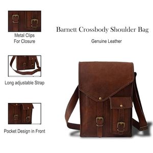 Men's Genuine Leather Durable Lightweight Zipper Normcore/Minimalist <b>Small</b> Outdoor Sling <b>Bag</b> <b>Crossbody</b> Chest Pack Travel - Product Image 4