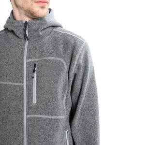 Vestes en polaire gris chiné pour la vente en gros, avec logo brodé personnalisé, offre de logo sur mesure, chaudes et douces pour l'hiver - Product Image 4