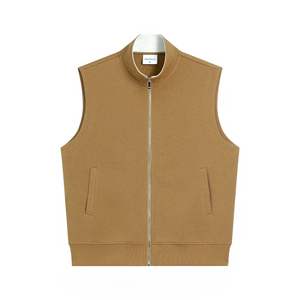 Chaleco informal de otoño para hombre, nueva moda, 380g, lona pesada, algodón compuesto, ecológico, cuello mandarín, cremallera, resistente al viento - Product Image 1